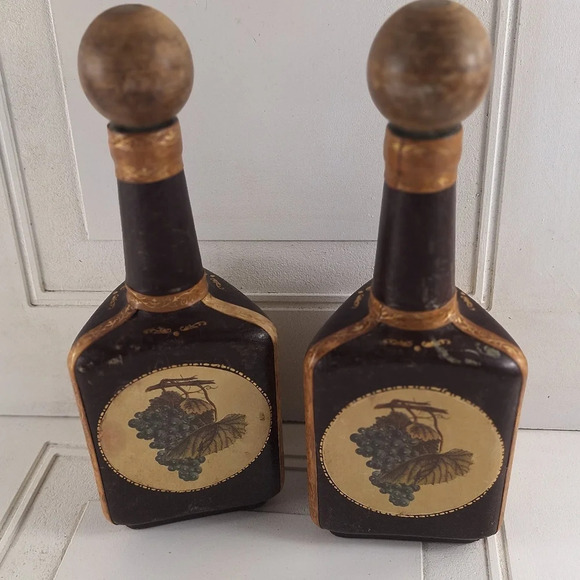 Fausto Conturi Other - Vintage leather-wrapped glass decanters Rustic